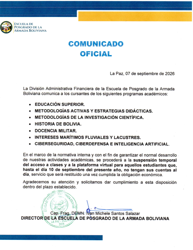 COMUNICADO OFICIAL DE PAGOS.